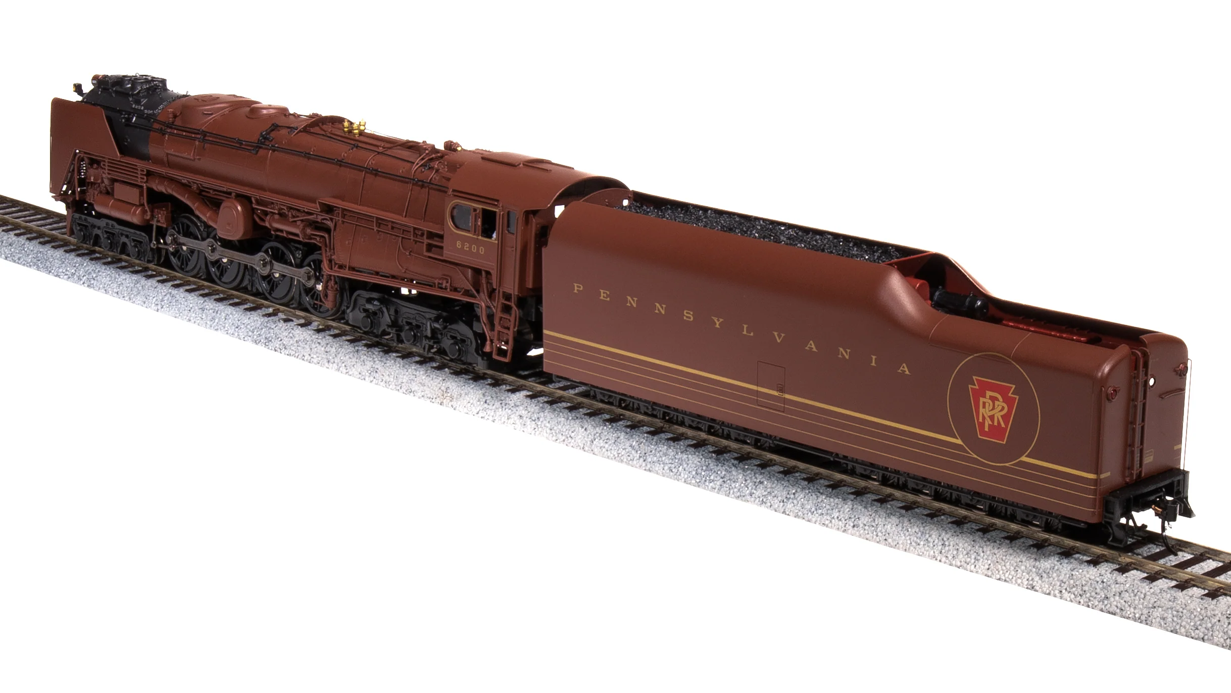 6188 PRR S2 6-8-6 Turbine #6200, Tuscan Red w/ 5-Stripes, w/ Large Smoke Deflectors, Paragon4 Sound/DC/DCC, Smoke, HO (Fantasy Paint Scheme) - Image 16