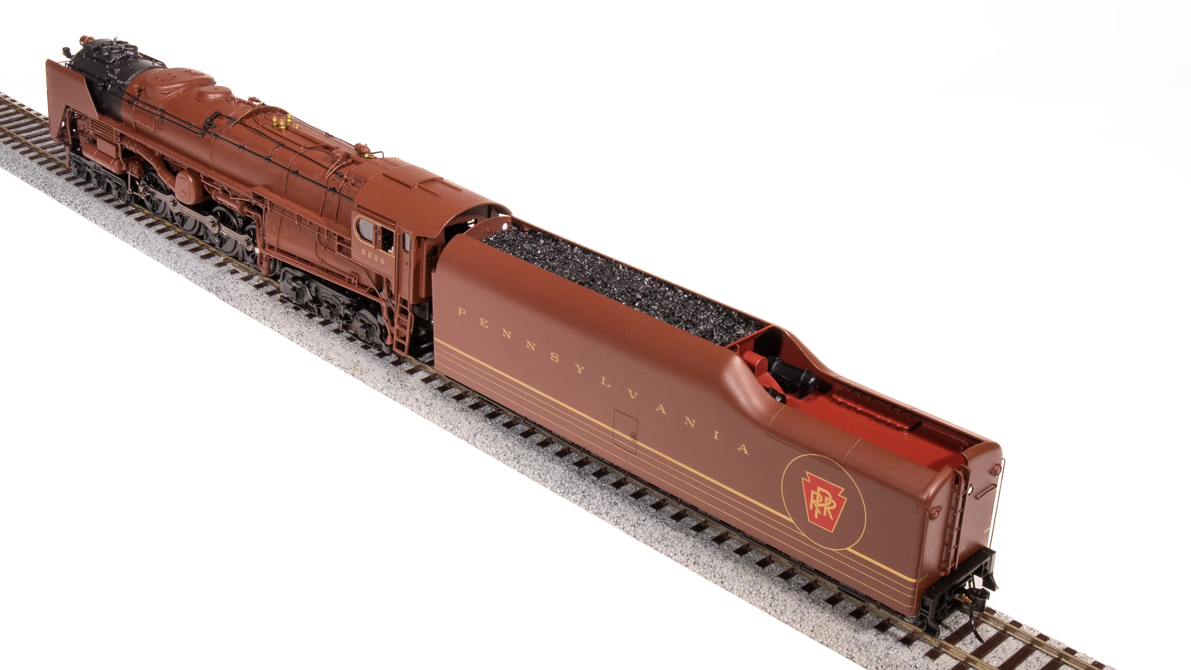 6188 PRR S2 6-8-6 Turbine #6200, Tuscan Red w/ 5-Stripes, w/ Large Smoke Deflectors, Paragon4 Sound/DC/DCC, Smoke, HO (Fantasy Paint Scheme) - Image 17