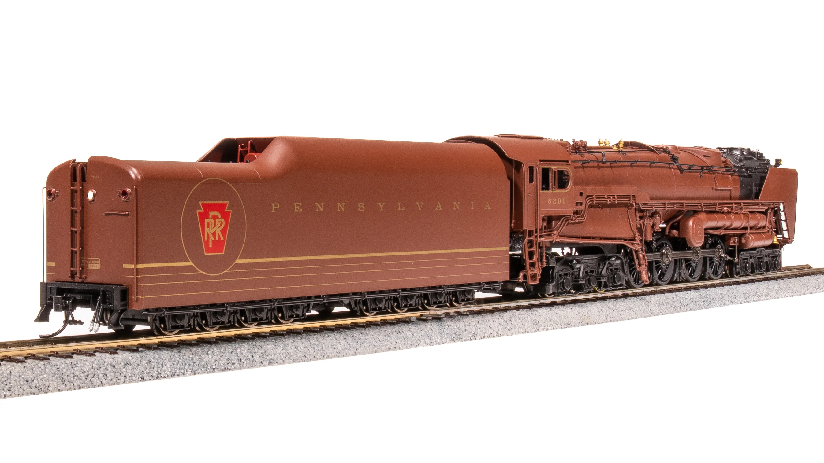 6188 PRR S2 6-8-6 Turbine #6200, Tuscan Red w/ 5-Stripes, w/ Large Smoke Deflectors, Paragon4 Sound/DC/DCC, Smoke, HO (Fantasy Paint Scheme) - Image 19