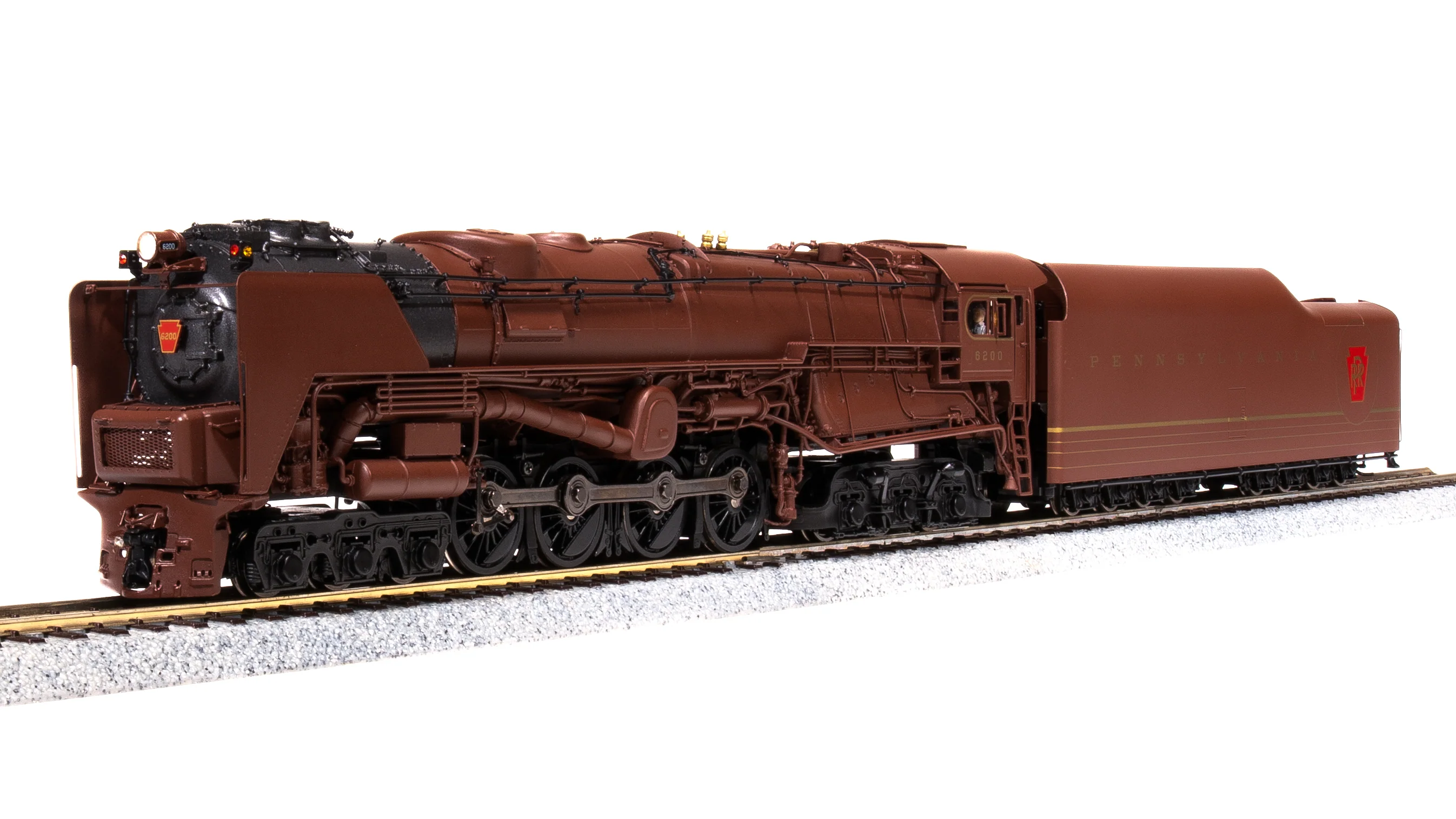 6188 PRR S2 6-8-6 Turbine #6200, Tuscan Red w/ 5-Stripes, w/ Large Smoke Deflectors, Paragon4 Sound/DC/DCC, Smoke, HO (Fantasy Paint Scheme) - Image 20