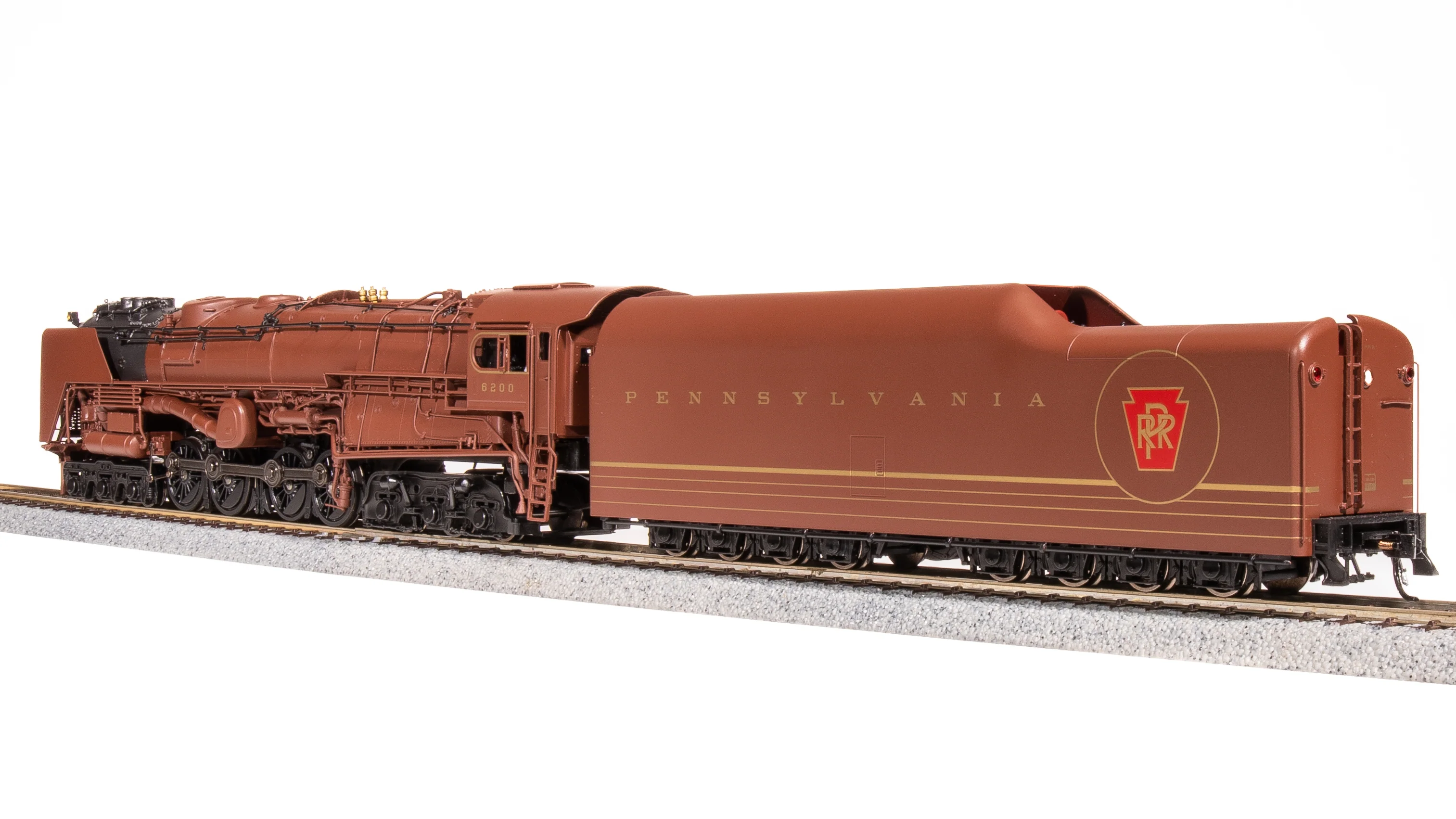 6188 PRR S2 6-8-6 Turbine #6200, Tuscan Red w/ 5-Stripes, w/ Large Smoke Deflectors, Paragon4 Sound/DC/DCC, Smoke, HO (Fantasy Paint Scheme) - Image 21