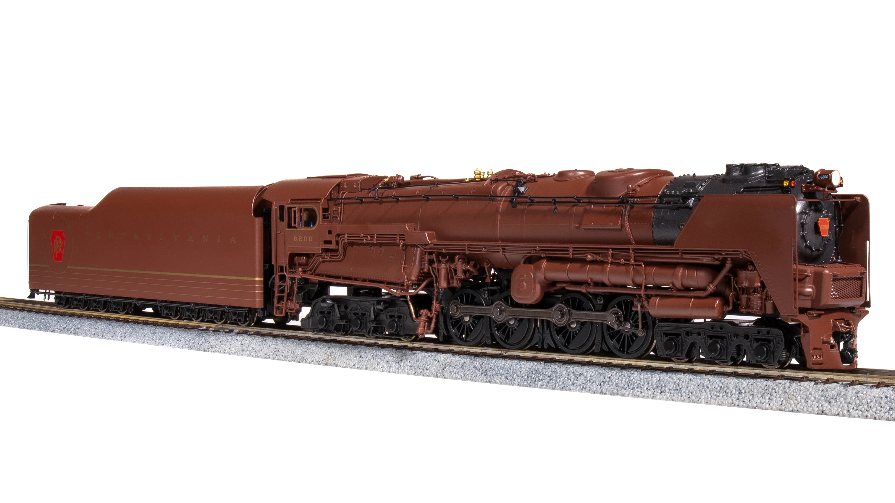 6188 PRR S2 6-8-6 Turbine #6200, Tuscan Red w/ 5-Stripes, w/ Large Smoke Deflectors, Paragon4 Sound/DC/DCC, Smoke, HO (Fantasy Paint Scheme) - Image 22
