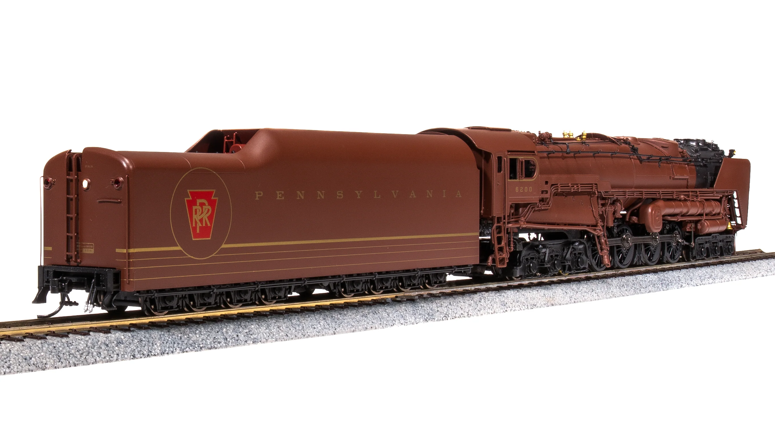 6188 PRR S2 6-8-6 Turbine #6200, Tuscan Red w/ 5-Stripes, w/ Large Smoke Deflectors, Paragon4 Sound/DC/DCC, Smoke, HO (Fantasy Paint Scheme) - Image 6