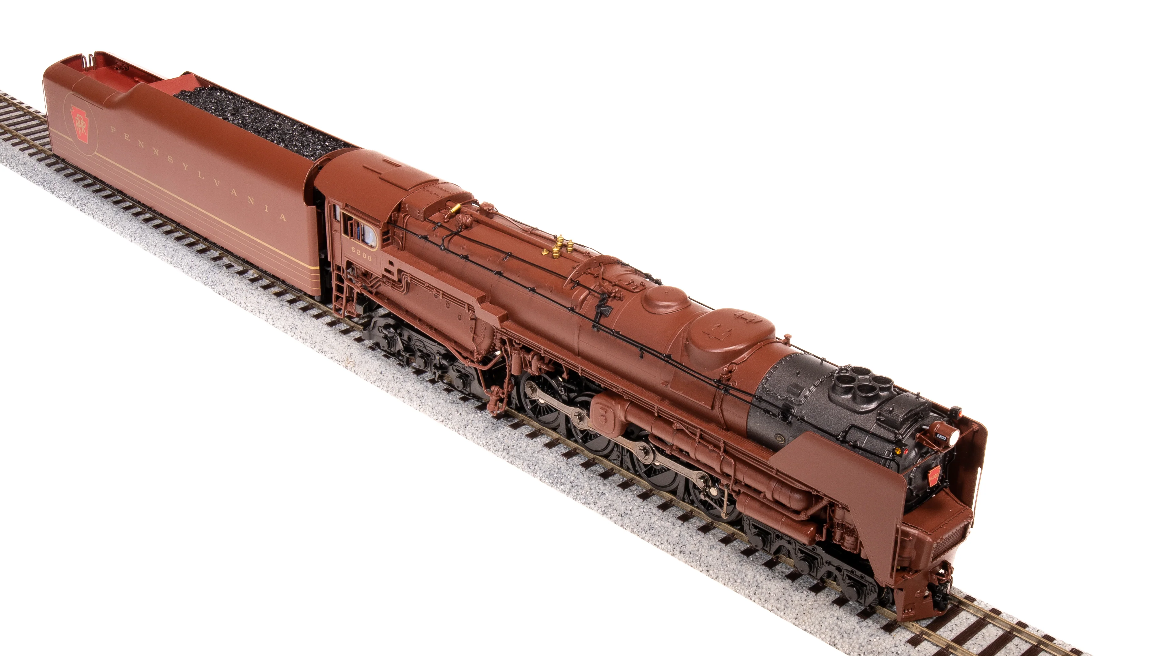 6188 PRR S2 6-8-6 Turbine #6200, Tuscan Red w/ 5-Stripes, w/ Large Smoke Deflectors, Paragon4 Sound/DC/DCC, Smoke, HO (Fantasy Paint Scheme) - Image 7