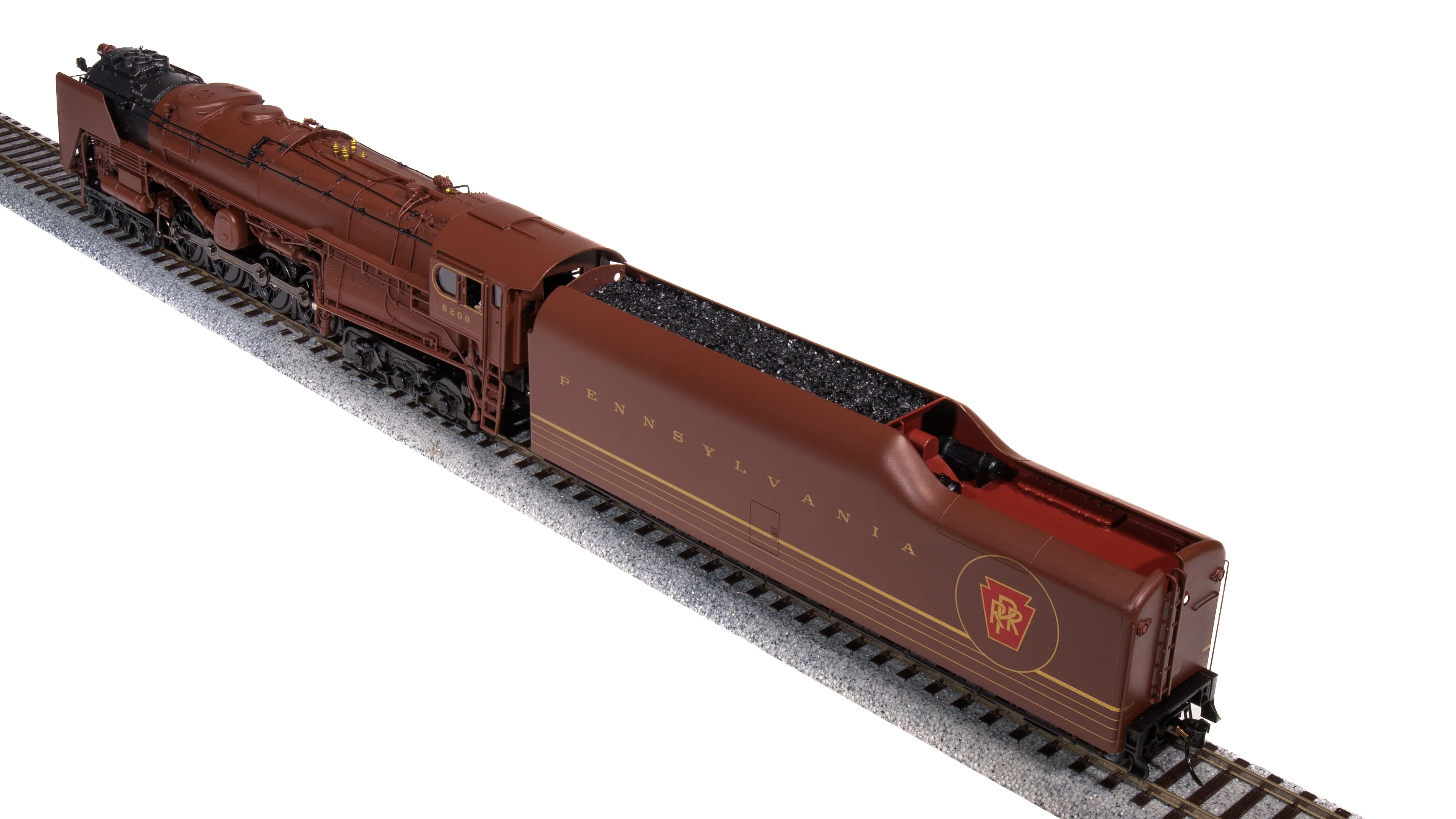 6188 PRR S2 6-8-6 Turbine #6200, Tuscan Red w/ 5-Stripes, w/ Large Smoke Deflectors, Paragon4 Sound/DC/DCC, Smoke, HO (Fantasy Paint Scheme) - Image 8