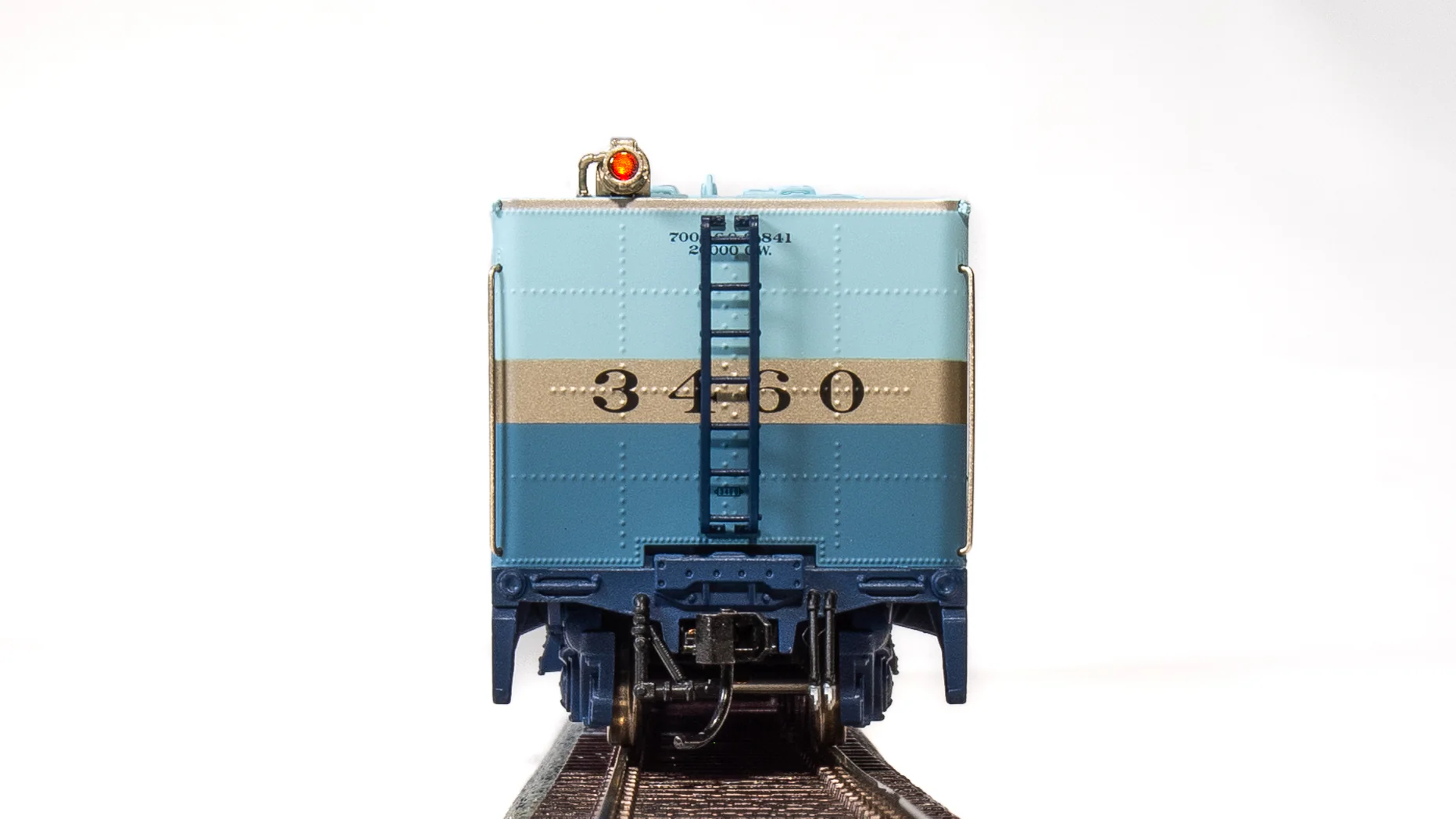 7350 ATSF Blue Goose, #3460, As-Delivered w/ 3460 on side of tender, Paragon4 Sound/DC/DCC, Smoke, HO - Image 11