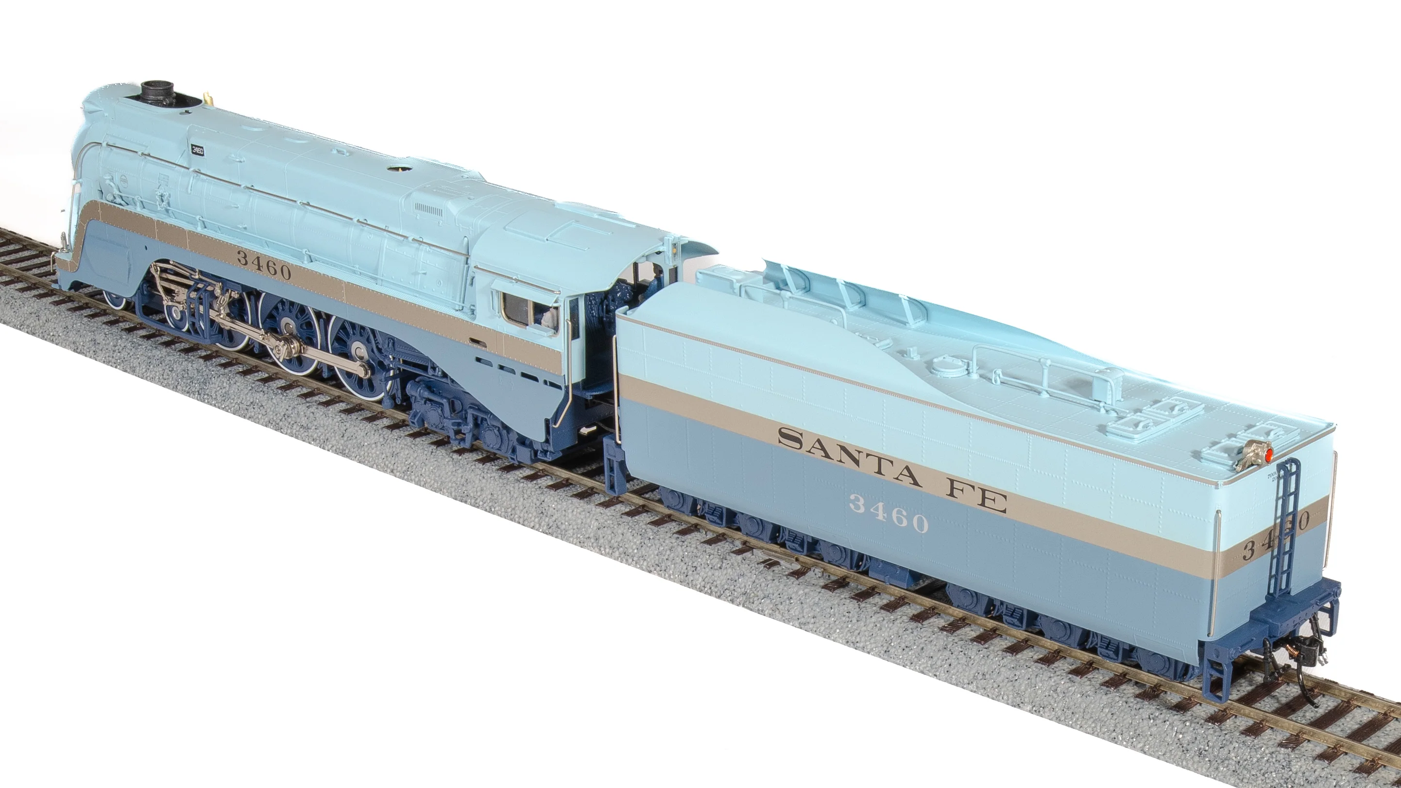 7350 ATSF Blue Goose, #3460, As-Delivered w/ 3460 on side of tender, Paragon4 Sound/DC/DCC, Smoke, HO - Image 16