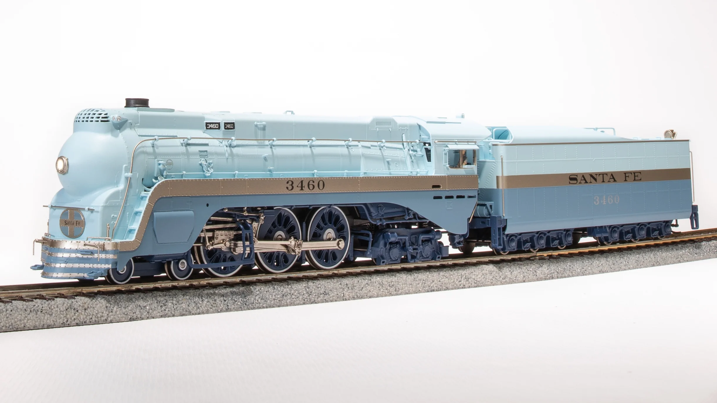 7350 ATSF Blue Goose, #3460, As-Delivered w/ 3460 on side of tender, Paragon4 Sound/DC/DCC, Smoke, HO - Image 19