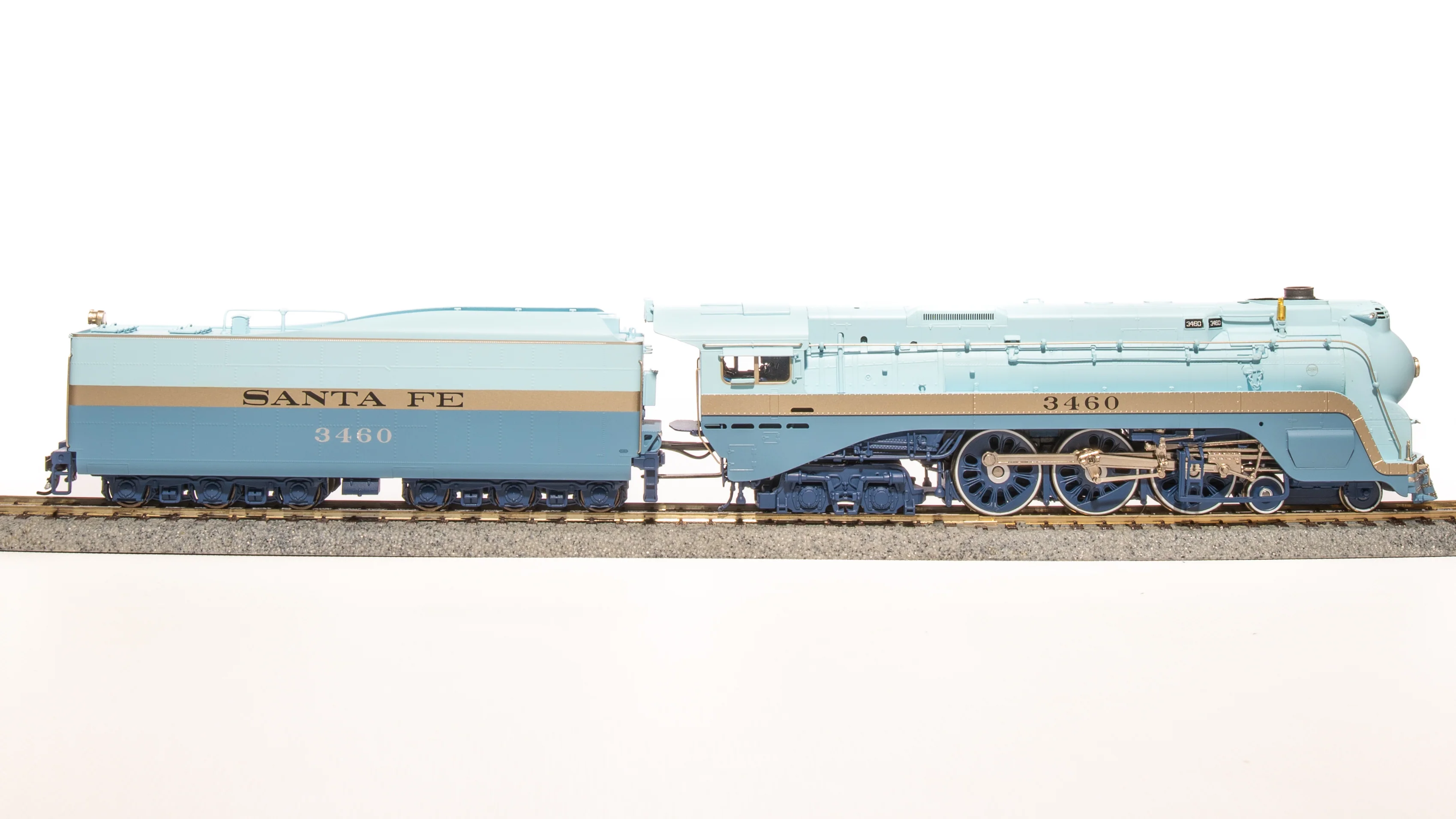 7350 ATSF Blue Goose, #3460, As-Delivered w/ 3460 on side of tender, Paragon4 Sound/DC/DCC, Smoke, HO - Image 20