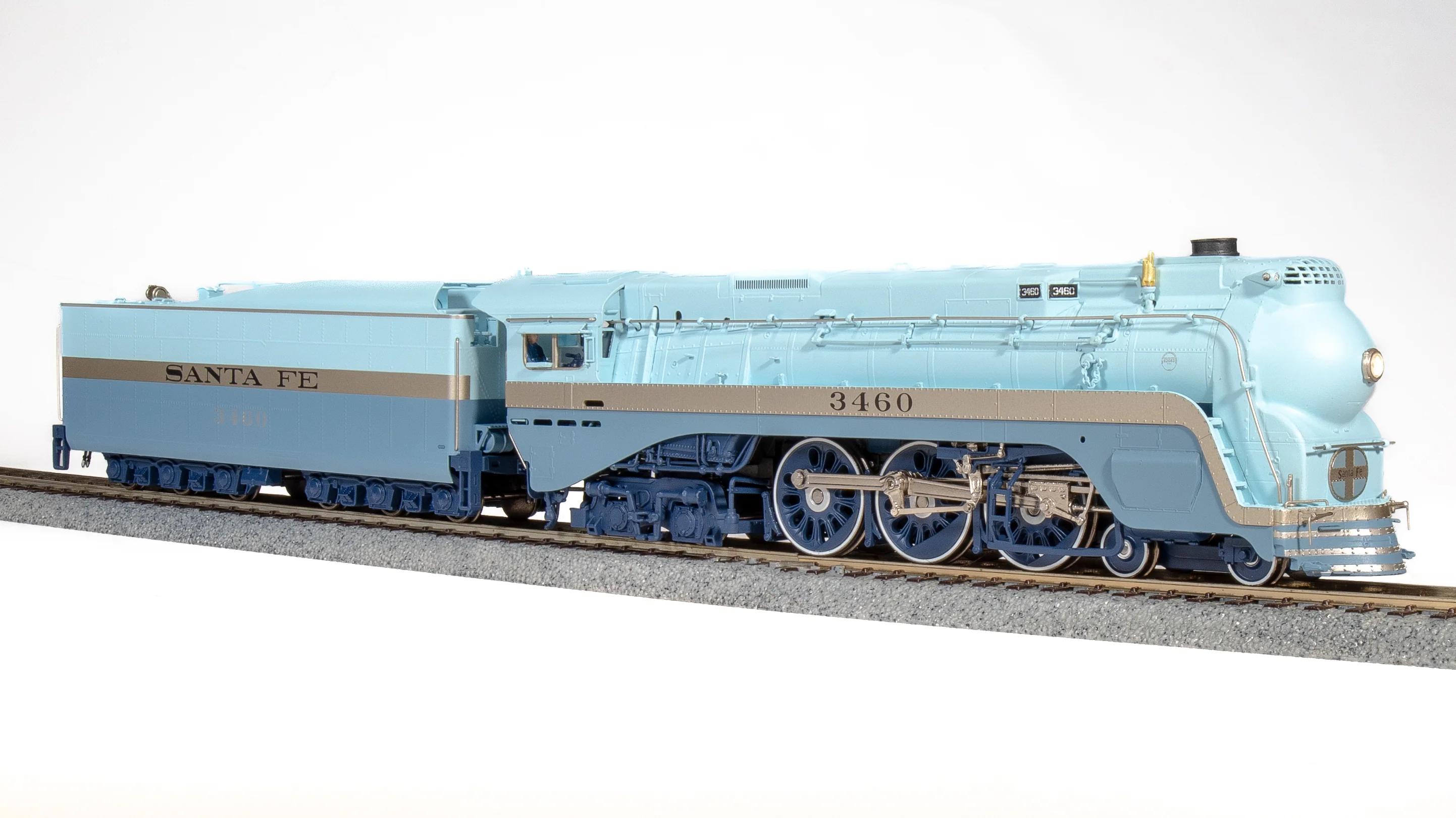 7350 ATSF Blue Goose, #3460, As-Delivered w/ 3460 on side of tender, Paragon4 Sound/DC/DCC, Smoke, HO - Image 4
