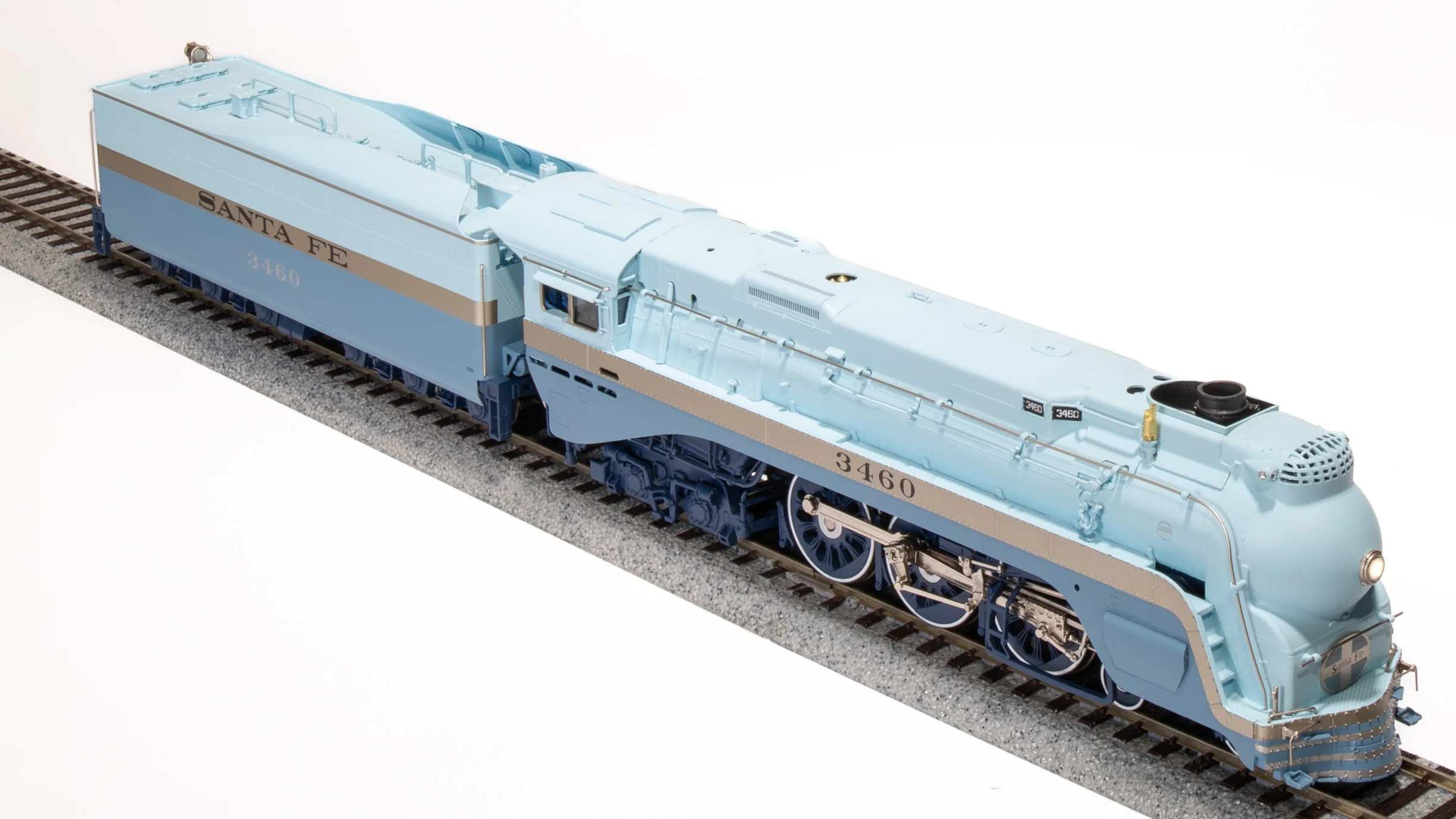 7350 ATSF Blue Goose, #3460, As-Delivered w/ 3460 on side of tender, Paragon4 Sound/DC/DCC, Smoke, HO - Image 6