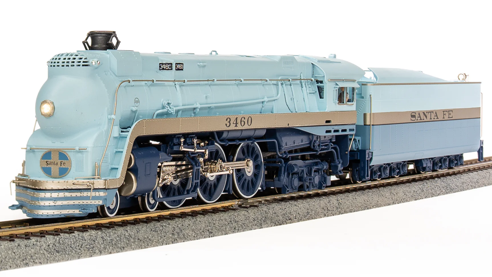 7352 ATSF Blue Goose, #3460, Early 1939 Appearance, Paragon4 Sound/DC/DCC, Smoke, HO - Image 3