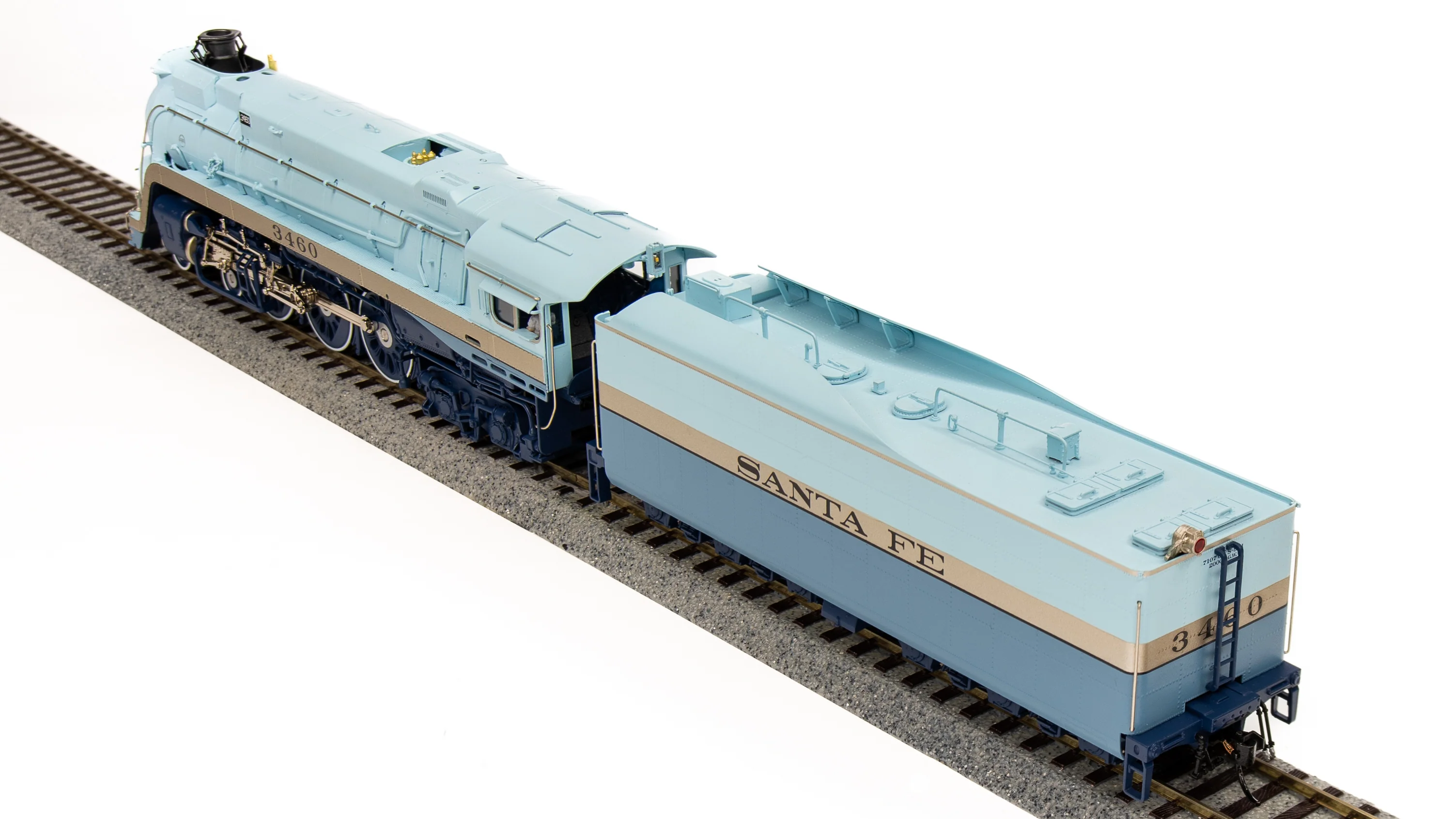 7352 ATSF Blue Goose, #3460, Early 1939 Appearance, Paragon4 Sound/DC/DCC, Smoke, HO - Image 6