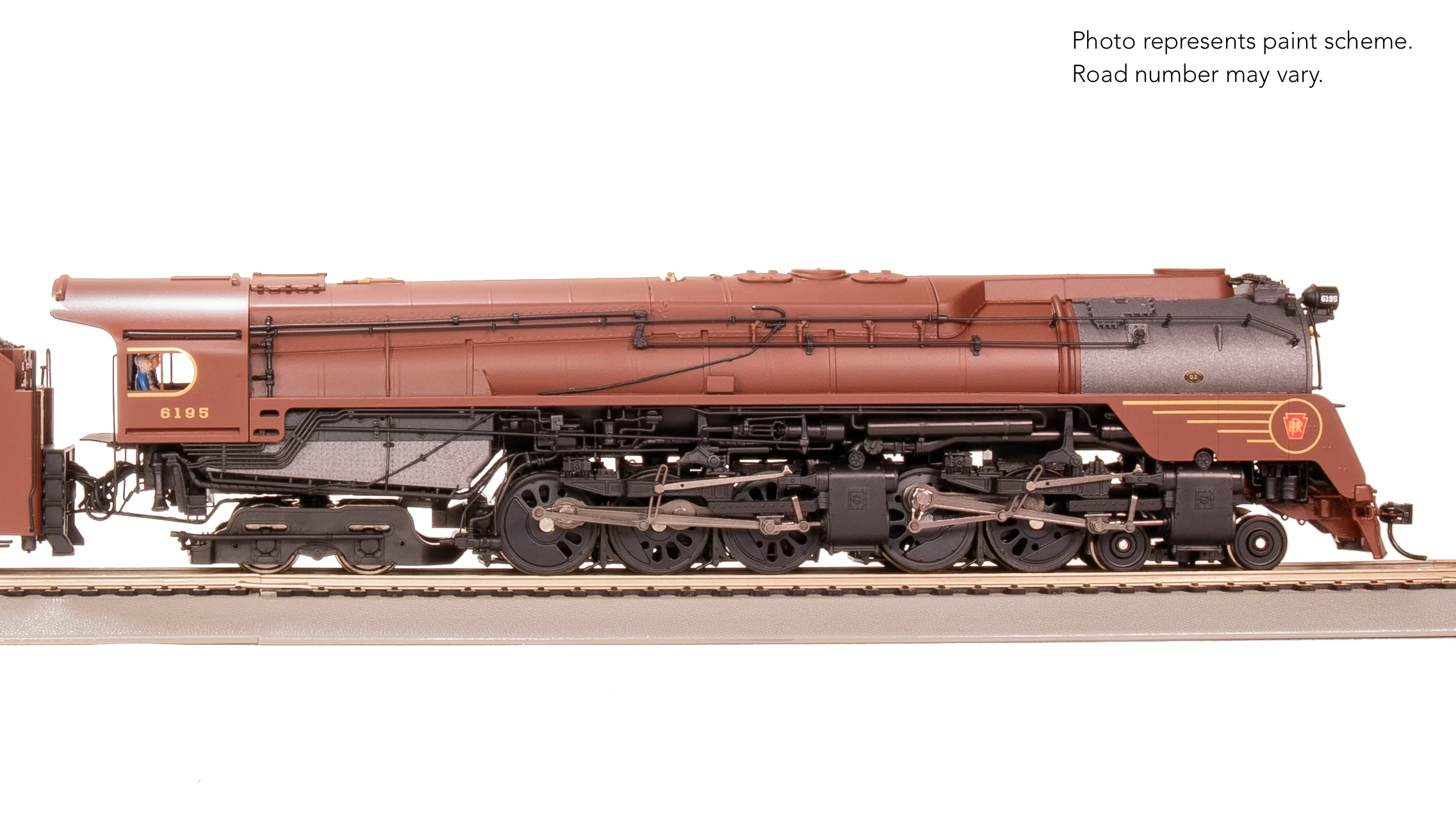 7809 PRR Q2 Duplex 4-4-6-4, #6195, Prototype Version, Tuscan Red 5-Stripe Fantasy Scheme, Paragon4 Sound/DC/DCC, Smoke, HO - Image 5