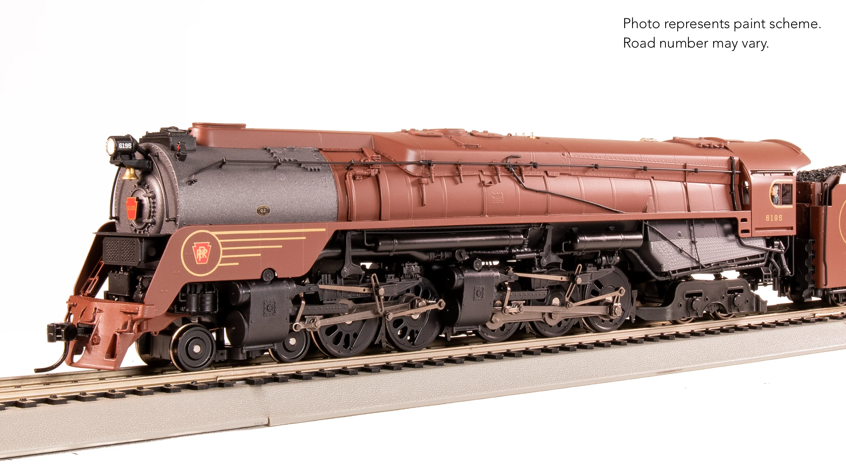 7809 PRR Q2 Duplex 4-4-6-4, #6195, Prototype Version, Tuscan Red 5-Stripe Fantasy Scheme, Paragon4 Sound/DC/DCC, Smoke, HO - Image 8