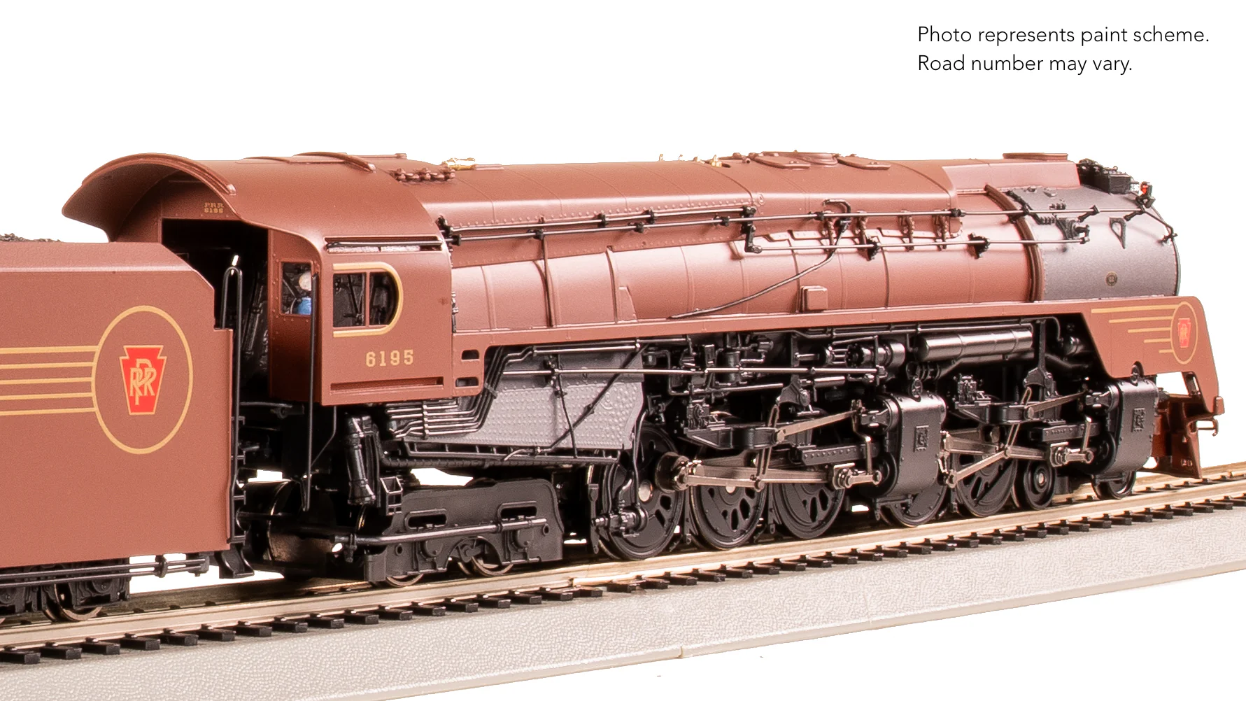 8057 PRR Q2 Duplex 4-4-6-4, #6195, Prototype Version, Tuscan Red 5-Stripe Fantasy Scheme, No-Sound / DCC-Ready, HO - Image 12