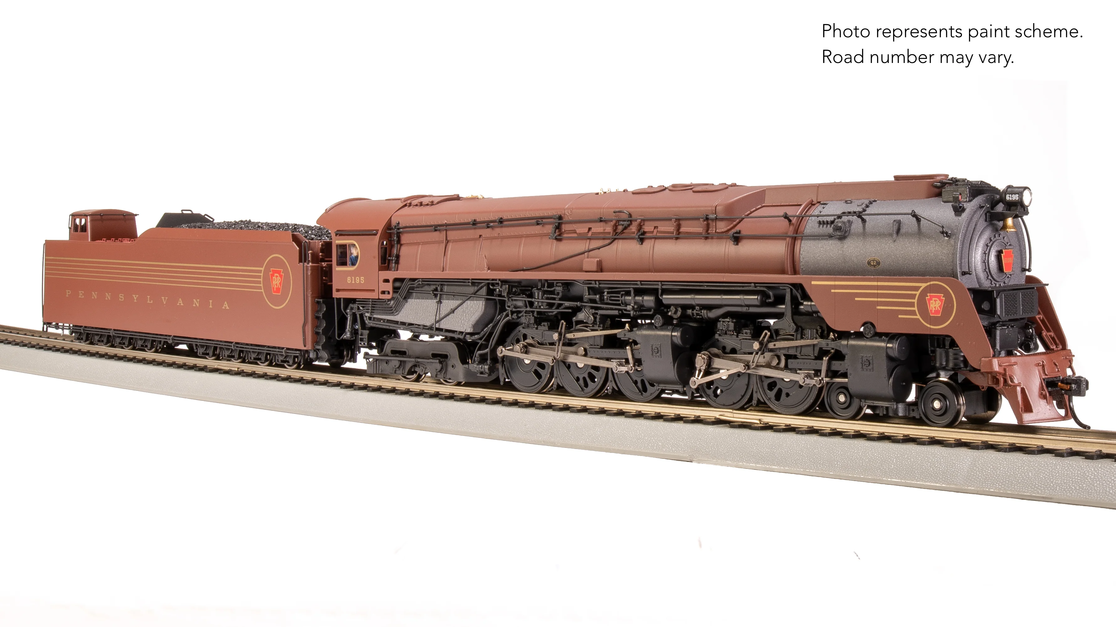 8057 PRR Q2 Duplex 4-4-6-4, #6195, Prototype Version, Tuscan Red 5-Stripe Fantasy Scheme, No-Sound / DCC-Ready, HO - Image 17