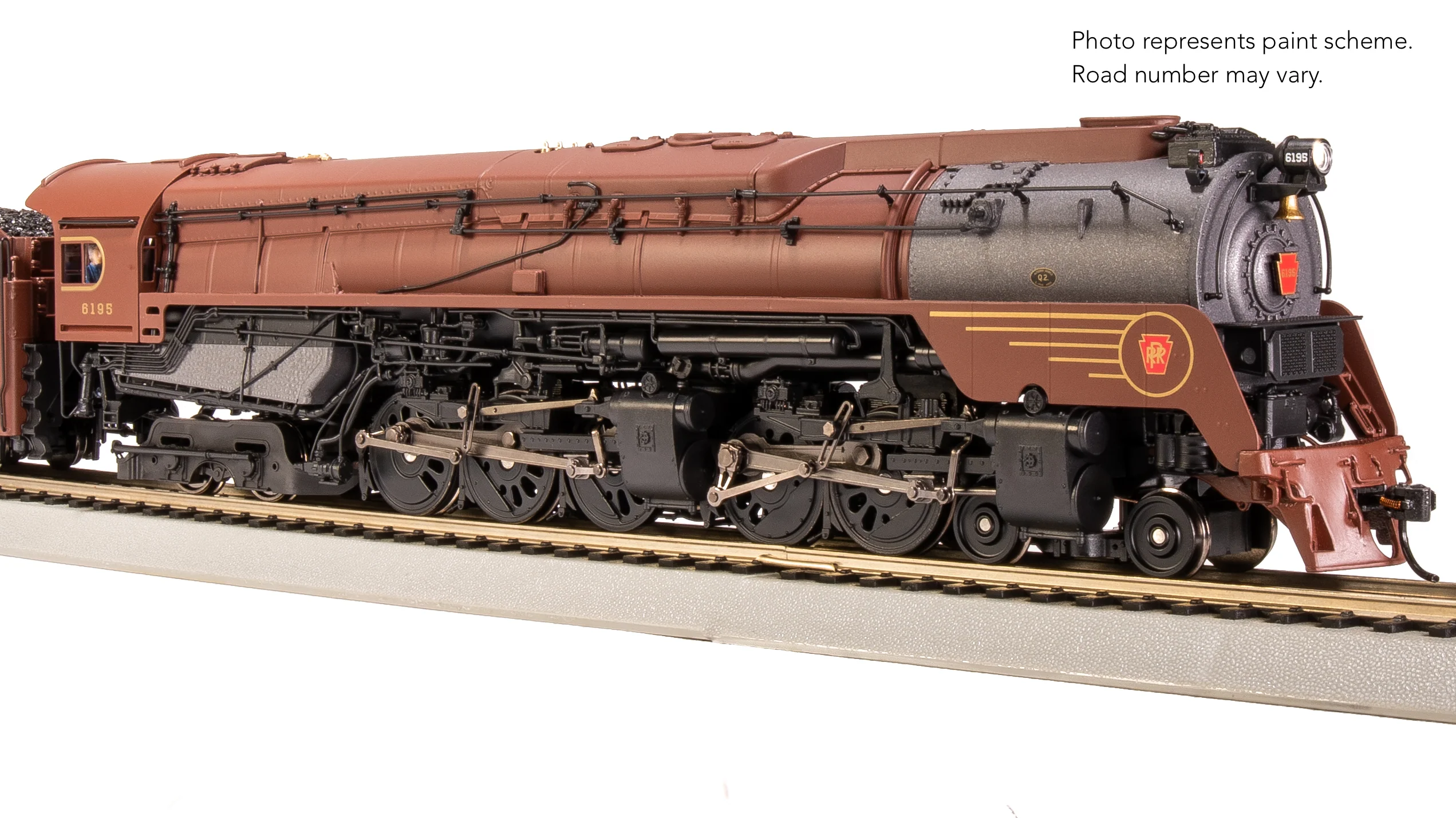 8057 PRR Q2 Duplex 4-4-6-4, #6195, Prototype Version, Tuscan Red 5-Stripe Fantasy Scheme, No-Sound / DCC-Ready, HO - Image 18