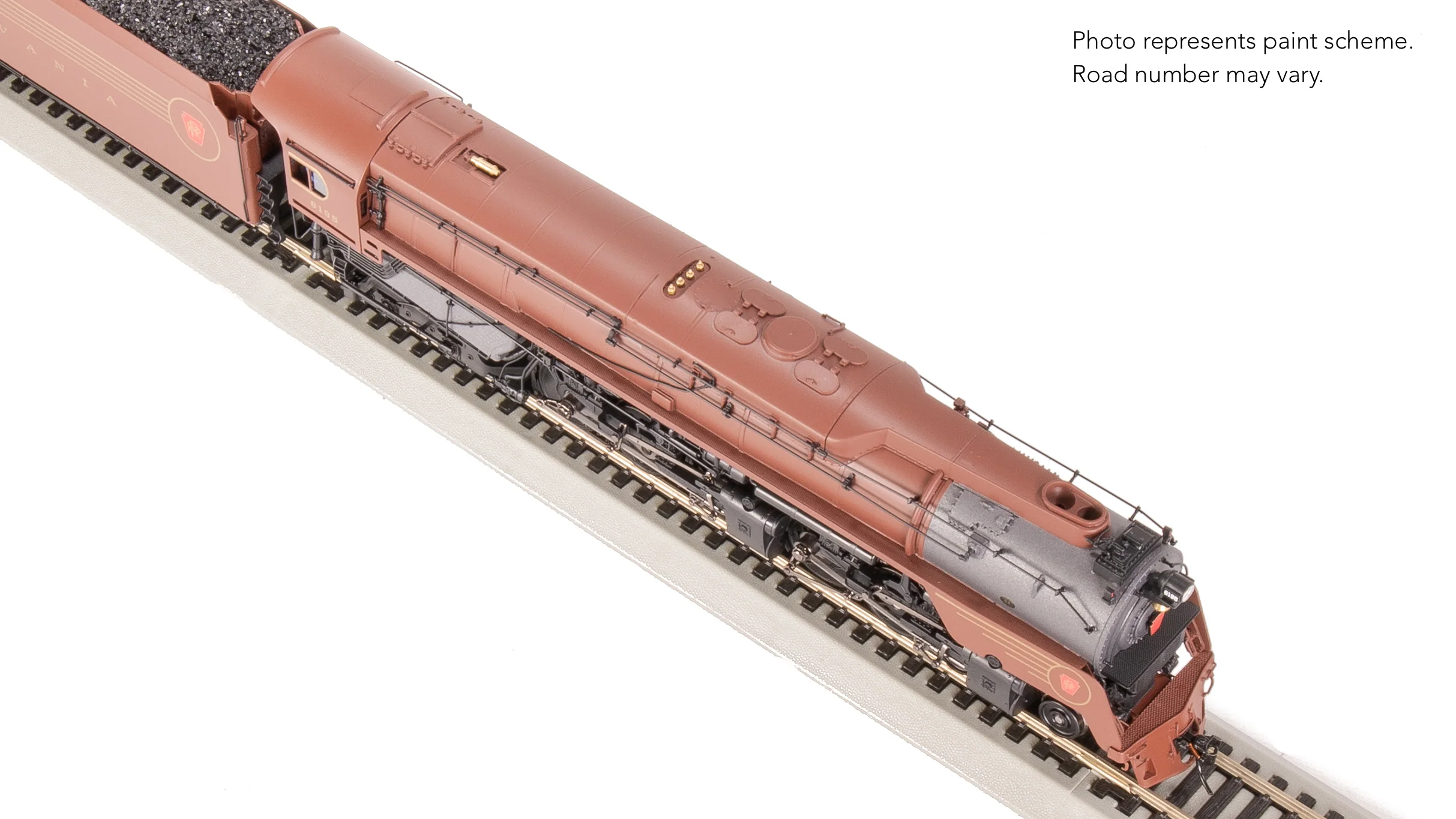 8057 PRR Q2 Duplex 4-4-6-4, #6195, Prototype Version, Tuscan Red 5-Stripe Fantasy Scheme, No-Sound / DCC-Ready, HO - Image 24